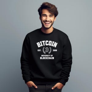 Moletom da Bitcoin Crypto University, suéter unissex aconchegante para estudantes e entusiastas de blockchain, presente perfeito para amantes de criptomoedas