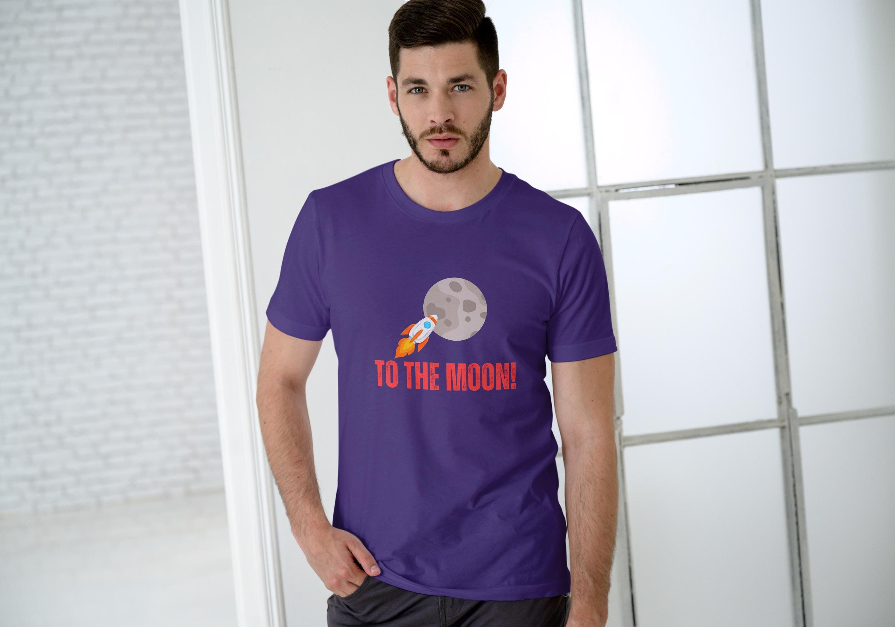 To The Moon Crypto Tシャツ：面白いビットコイントレーダーTシャツ
