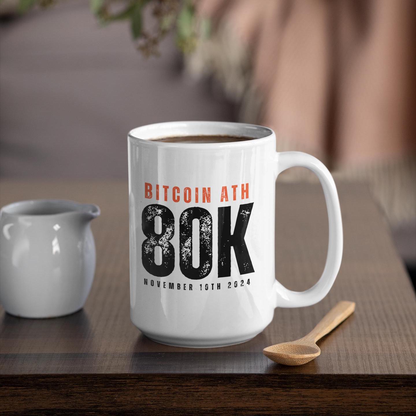 Bitcoin 80K ATH Ceramic Mug: Crypto Lover Gift