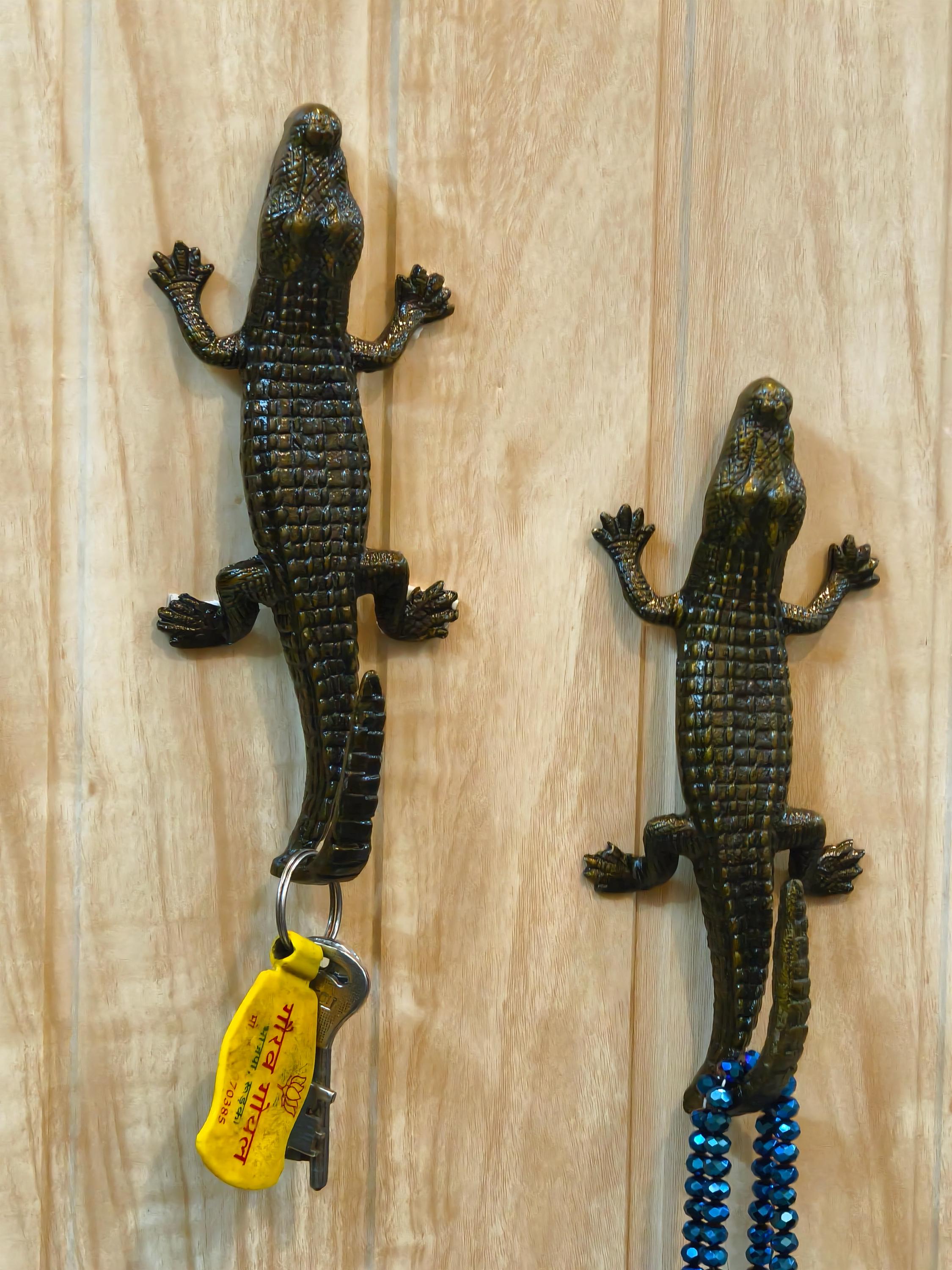 SICRAFTUSS Hook Hanger Key Holders Coats Aprons Hats Towels Wall Hooks Brown 1pcs (Crocodile)