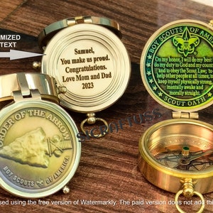 Compass Order Of The Arrow Brass Compass | Best Gift For &quot;Boy Scout Of America&quot;. Pocket Compass