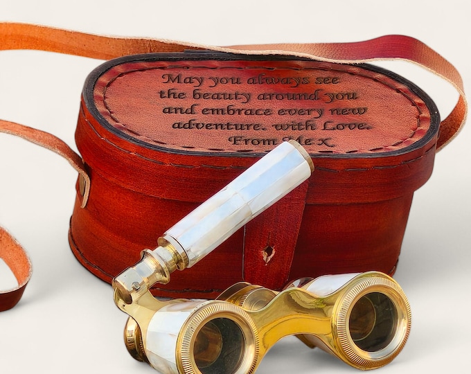 Mother of Pearl Opera Glasses, Brass Theater Binoculars, Personalized Gift