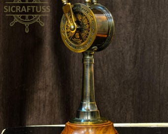 Brass Ship Telegraph, Vintage Nautical Decor, Steampunk Style