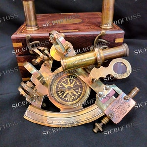 Compass Sextant Vintage Marine Astrolabe Ship&#39;s Instruments  Collectible Ship Astrolabe Navy Functional Gift Decoration Christmas  Gift