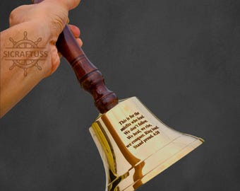 Personalized Brass Handbell, School Dinner Bell, Teachers Gift