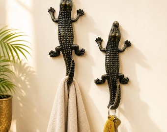 Wall Mounted Crocodile Hook, Wall Hooks Unique, Kitchen Towel Hanger, Decorative Wall Hook, Key Holders, Wall Hanging Hook, Hook for Wall