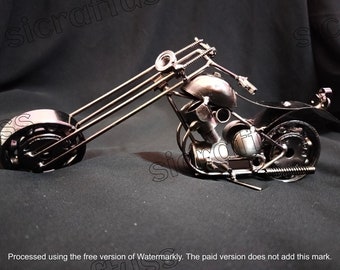 Iron Metal Handmade Vintage Motor Bike Miniature 17 cm Decorative Showpiece