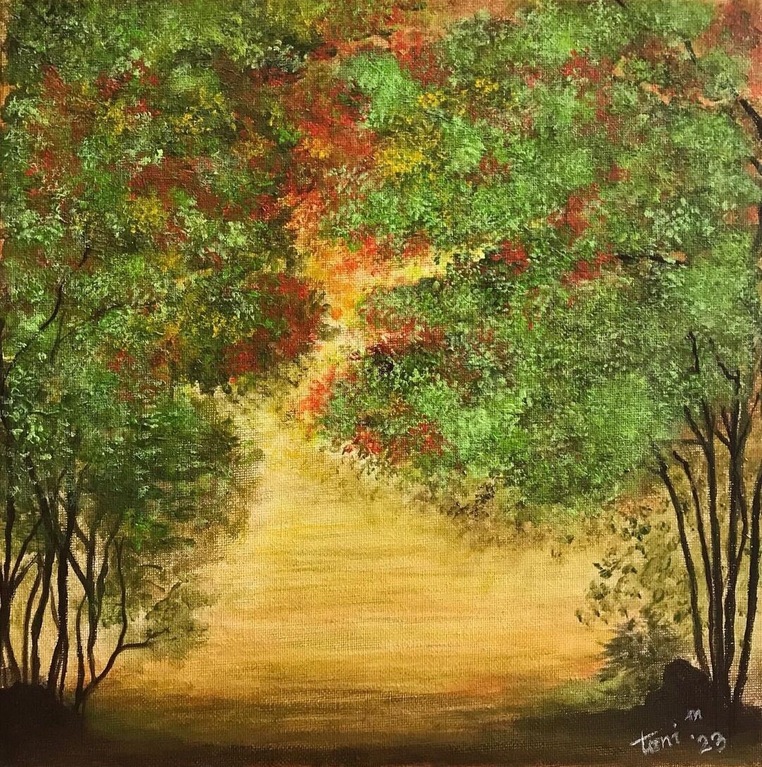 Autumn Leaves Acrylic Painting Original Hand Painted Canvas Art
