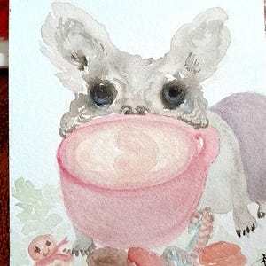 Christmas Cheer, uma coleção de cartões postais originais pintados à mão em aquarela, vendidos por peça, você pode emoldurar e exibir, dar de presente.