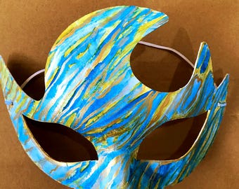Handpainted masks to Wear or Display as wall decors,  Original mixed media Watercolor and Acrylic Artwork , Sold per piece FREE SHIPPING .