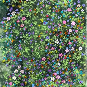 I fiori guariscono tutto, fiori originali dipinti a mano con tecnica mista su carta gouache da 7x10 pollici, da incorniciare per esporre o regalare.
