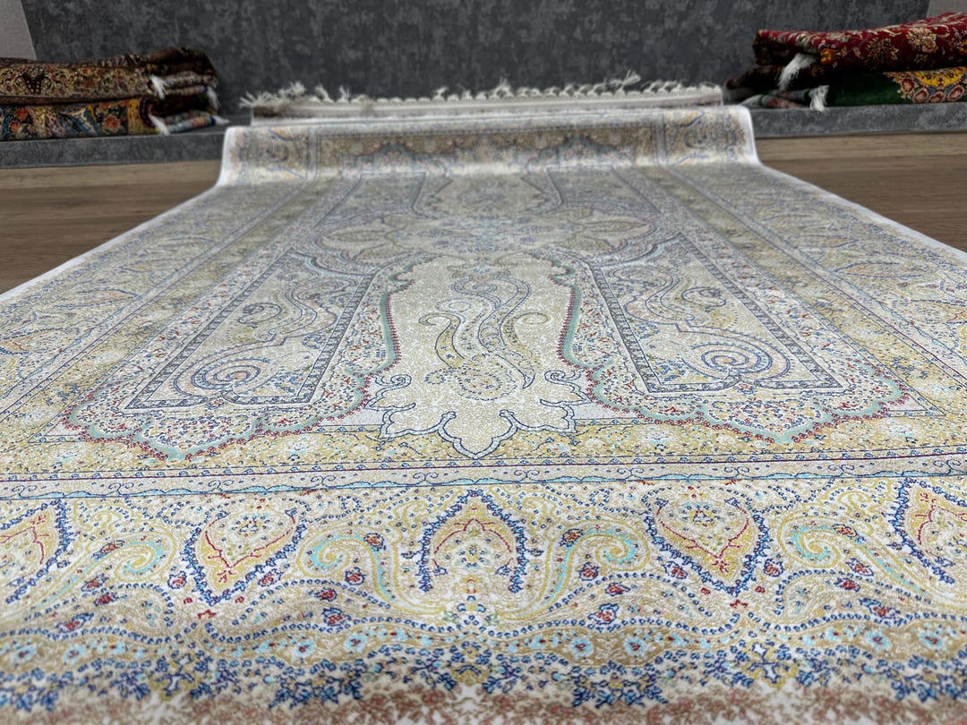 Cream Turkish Rug Cream Bamboo Silk Rug, Oriental Turkish Carpet, 4x6 - Etsy