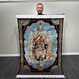 4x6 Traditional Silk Rug, Home Decor Rug, Top Quality Silk Rug, Unique Silk Rug,4x6 Carpet,Rug For Gift,Super Fine Rug,Silk Rug,Oriental Rug
