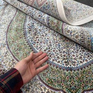4x6 Classic Design Silk Rug, 4x6 Area Rug, Multicolor Silk Rug,%100 Bamboo Silk Rug,4x6 Hight Quality Silk Rug,Rug For Gifts,Unique Silk Rug