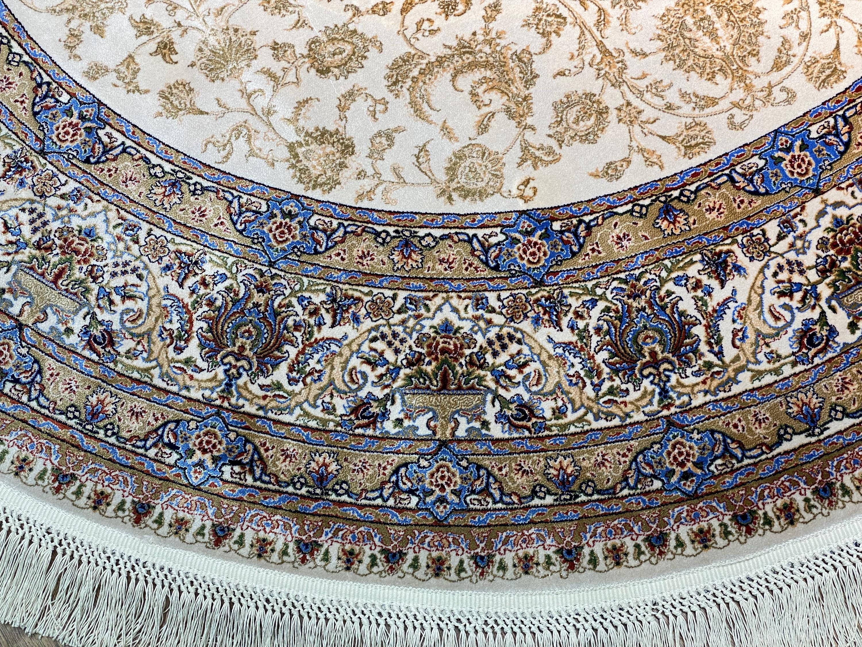 Cream Turkish Rug Cream Round Rug, Turkish Bamboo Silk Area Rug, Soft 5x5 - Etsy