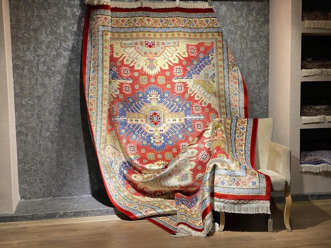 Seven Kings Rug 7x10 Bamboo Silk Rug, Traditional Anatolian Medallion Carpet - Etsy