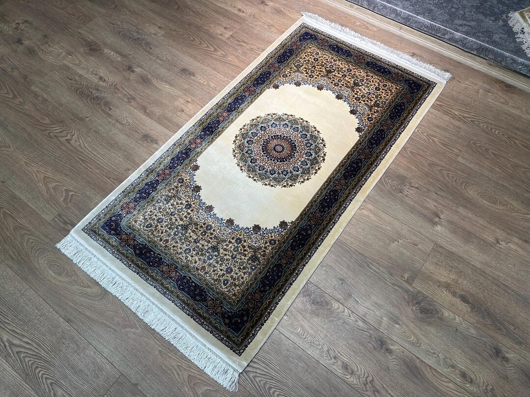 Cream Turkish Rug Cream Silk Turkish Rug, Classic Design 3x5 Area Carpet - Etsy