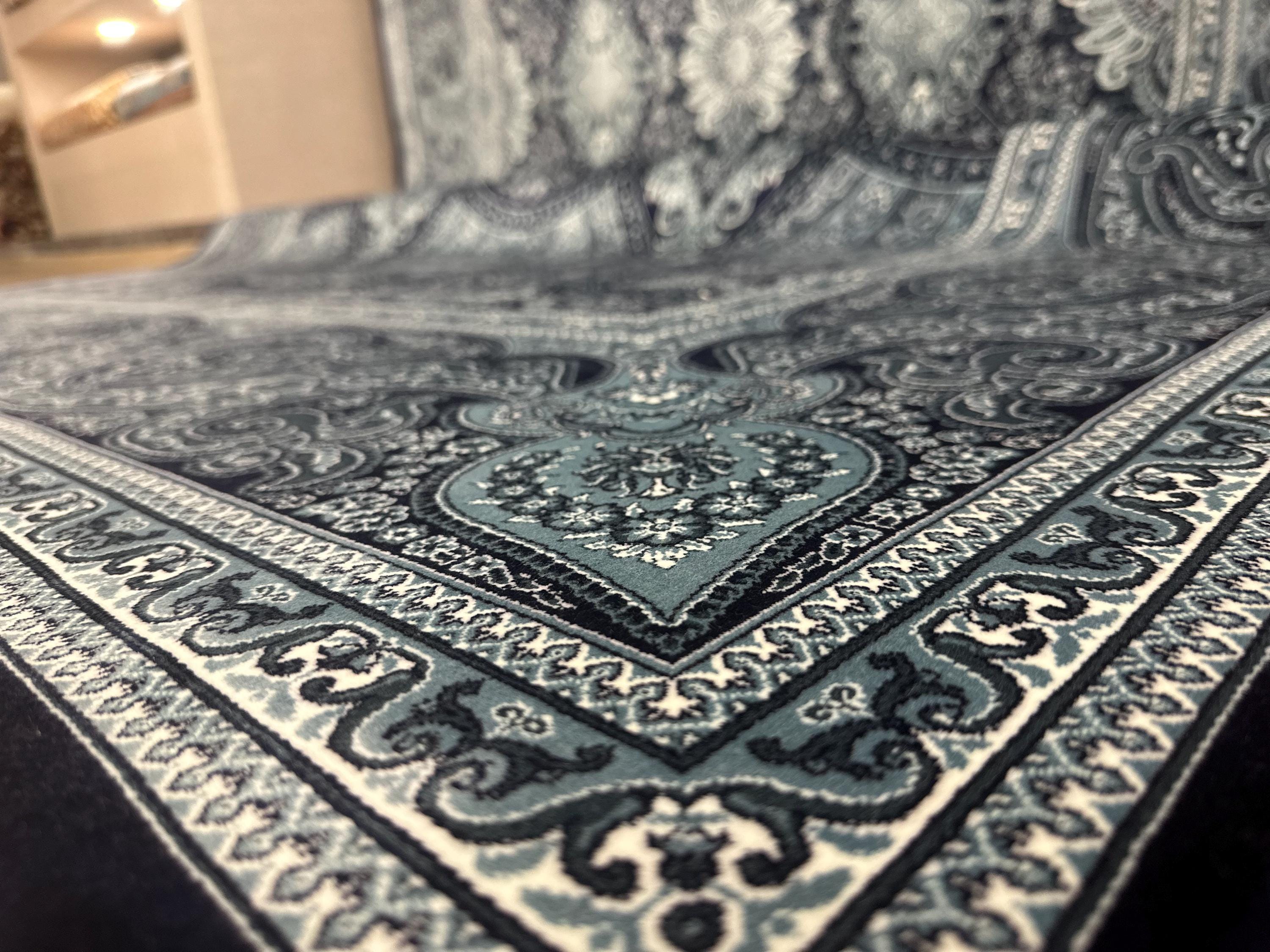 Marineblauer Bambus-Seide Teppich 200x300: Luxuriser Wohnzimmerteppich -  Etsy.de