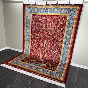 7x10 Traditional Red Silk Rug: Oriental Home Decor