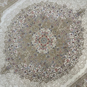 5x8 Anatolian Silk Rug, Cream Carpet,5x8 Turkish Carpet,Living Room Silk Rug,Bamboo Silk Rug,Hight Quality Silk Rug,5x8 Carpet,Unique Carpet