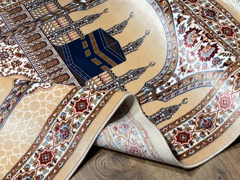 Kaaba Pattern Bamboo Silk Prayer Rug, Muslim Sejjadeh, Ramadan Gift - Etsy