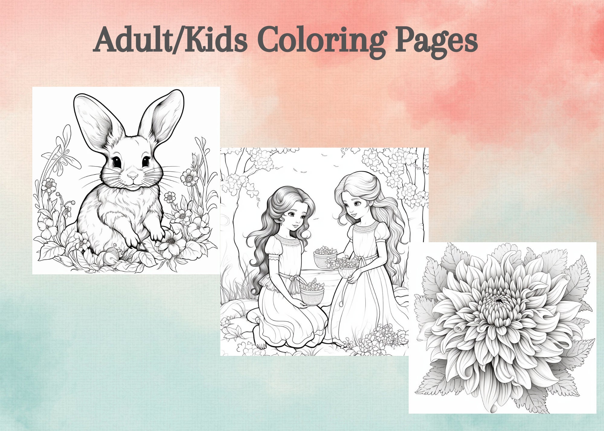 Adult/kids Coloring Pages - Etsy