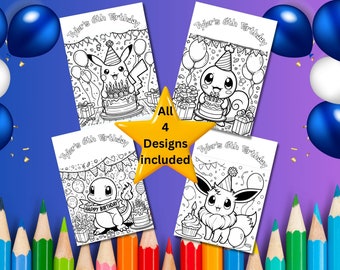Party Activity Sheet | I Choose You | Party Favor | Coloring Sheet | Personalized