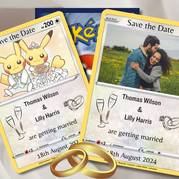 Save the date Pokemon cards l Save the date cards l wedding stationary