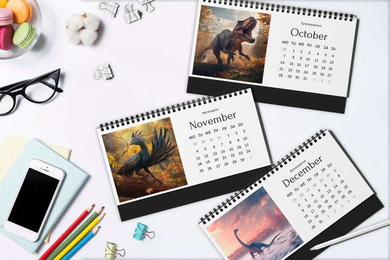 Dino Days Dinosaur Calendar 2024 Etsy