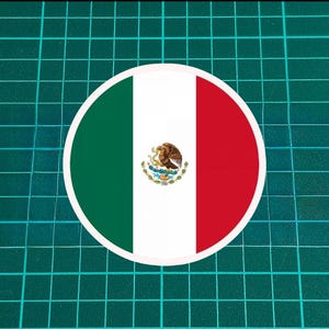 Mexico Round flag Sticker | Outdoor 3&quot;-8&quot; Decal for Car, Helmet, Laptop | Ships from USA