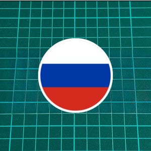 Russia round flag Sticker | Outdoor 3&quot;-8&quot; Decal for Car, Helmet, Laptop | Ships from USA