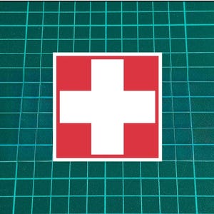 Switzerland Flag Fan Sticker | Outdoor 3&quot;-8&quot; Vinyl Decal for Car, Laptop, Bottle | Ships from USA