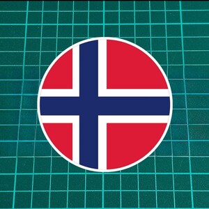 Norway Round flag Sticker | Outdoor 3&quot;-8&quot; Decal for Car, Helmet, Laptop | Ships from USA