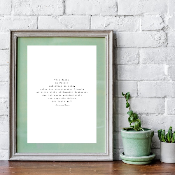 Quote from Hermann Hesse on A4 Print / High quality Paper