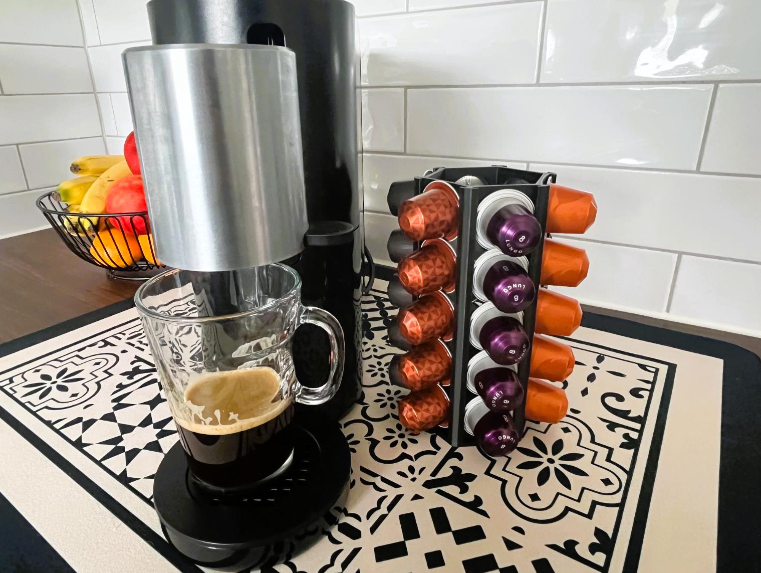 Portacapsule Per Caffè Con Adesivo Fai-Da-Te - Supporto Per 72 Cialde Nespresso Original O 54 Vertuo, Compatibile Con Keurig E Green Mountain (Bianco)