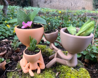 Mutter-Kind Pflanzentopf für Muttertag - 3D-gedruckt, Zwei Pflanzenhalter, Perfektes Geschenk für Mütter