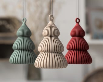 Modern Christmas Tree Ornament, minimalist holiday decoration for stylish & cosy seasonal décor
