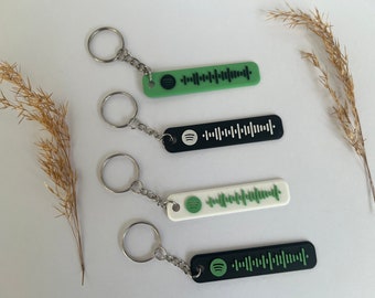 Personalized Spotify Code Keychain - Eco-Friendly 3D Printing Music Gift