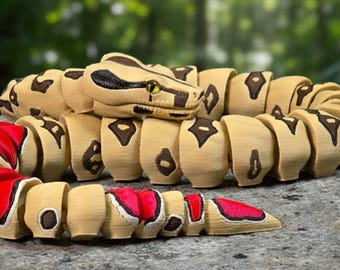 Articulated Boa Snake Decor Figure, Flexible Snake Statue for Shelves & Desks, Custom Color Design