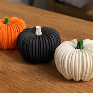 3DプリントのLED付きカボチャランプ – 32色からカスタマイズ可能 | ハロウィン、テーブル、窓辺の秋の装飾
