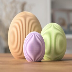 Moderna ribbade påskägg, vårpåskdekorationer, minimalistiskt dekorativt äggset, presentidé i skandinavisk japansk stil