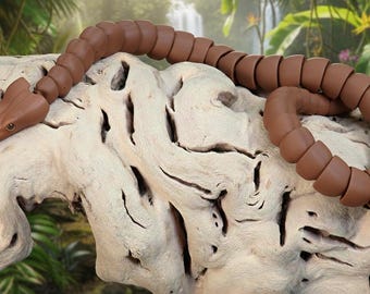 Boa Constrictor Decor Figurine, Flexible Snake Statue for Shelf or Display, Exotic Animal Decoration with Custom Colors