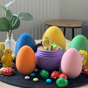 Screwable 3D-printed Easter eggs in S/M/L - Customisable colours, perfect for children, sweets and decorations