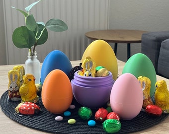 Uova di Pasqua avvitabili nelle taglie S/Metro/L. Disponibile in diversi colori. Stampato in 3D. Perfetto per i bambini e per riporre caramelle.