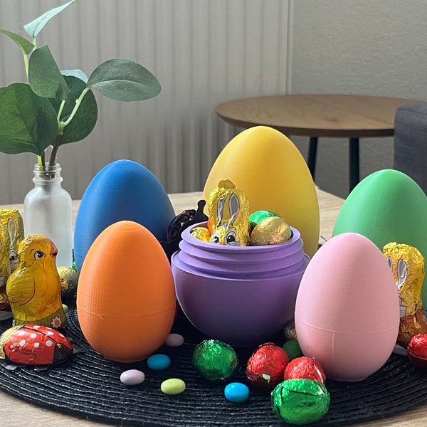 Schraubbare Ostereier in den Größen S/M/L. Erhältlich in verschiedenen Farben. 3D gedruckt. Perfekt für Kinder und Süßigkeitenaufbewahrung.