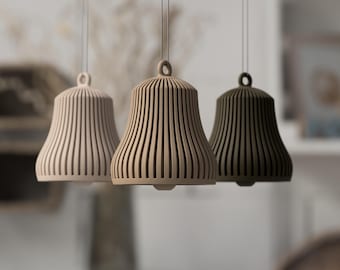 Modern Christmas Bell Ornament with functional chime, elegant tree hanging décor for festive holiday decoration