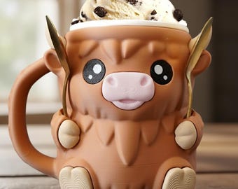 Highland Cow Ice Pint Holder for Pints, cute pint cozy for ice cream lovers, gift for cozy nights