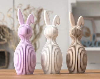 Modern Easter Bunny folded ear, minimalist figurine for Easter & spring, stylish table and home decoration