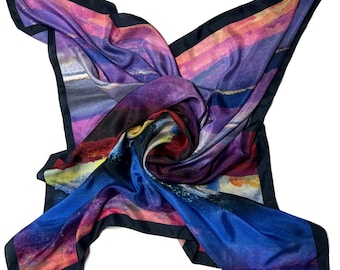 Silk Scarf for Women, Silk Hair Scarf, 39x39 inch large size