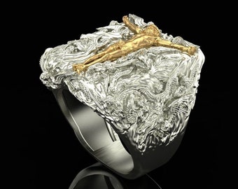 Sterling Silver Mourning Angels Ring: Religious Jewelry, Spiritual Keepsake